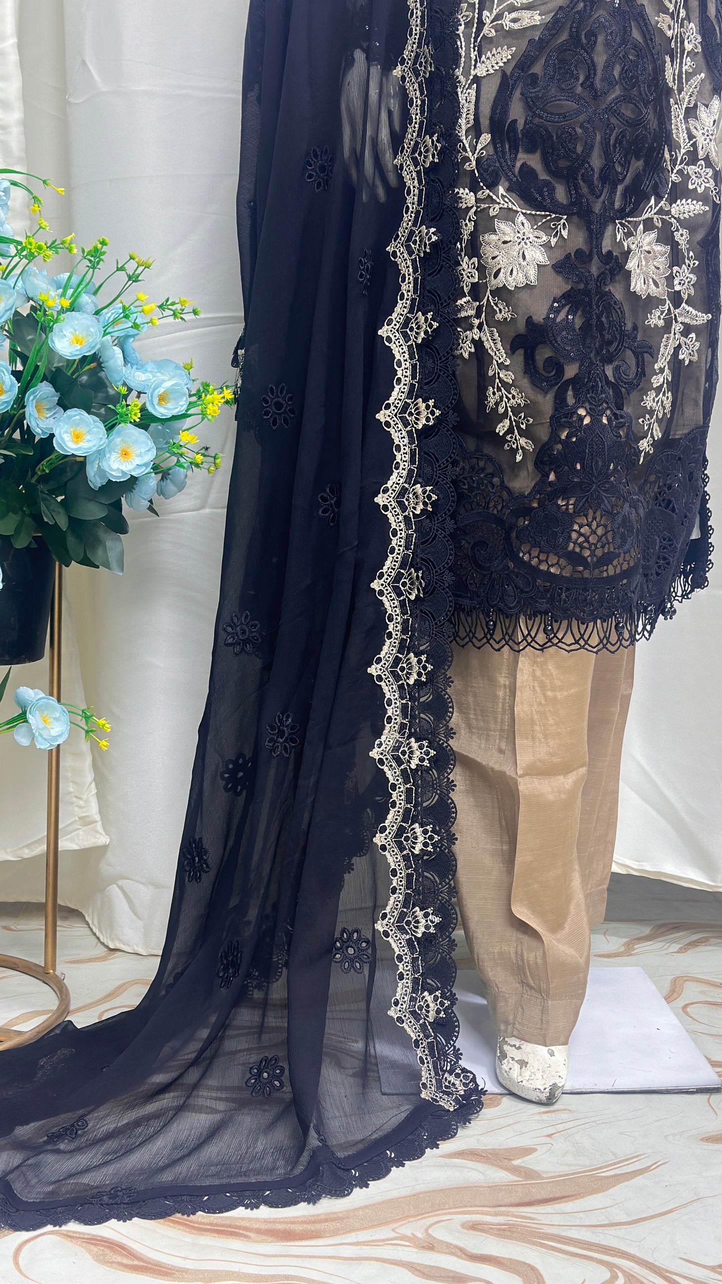 B1820 Maria B. Organza Black