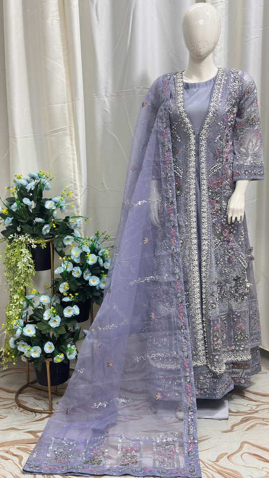 FG114 Open Gown Style Maxi Lavender