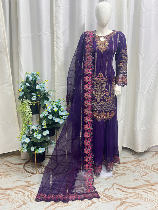 B1735 Chiffon Purple