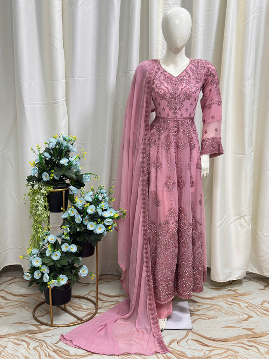SG1497 Frock Chiffon Soft Pink