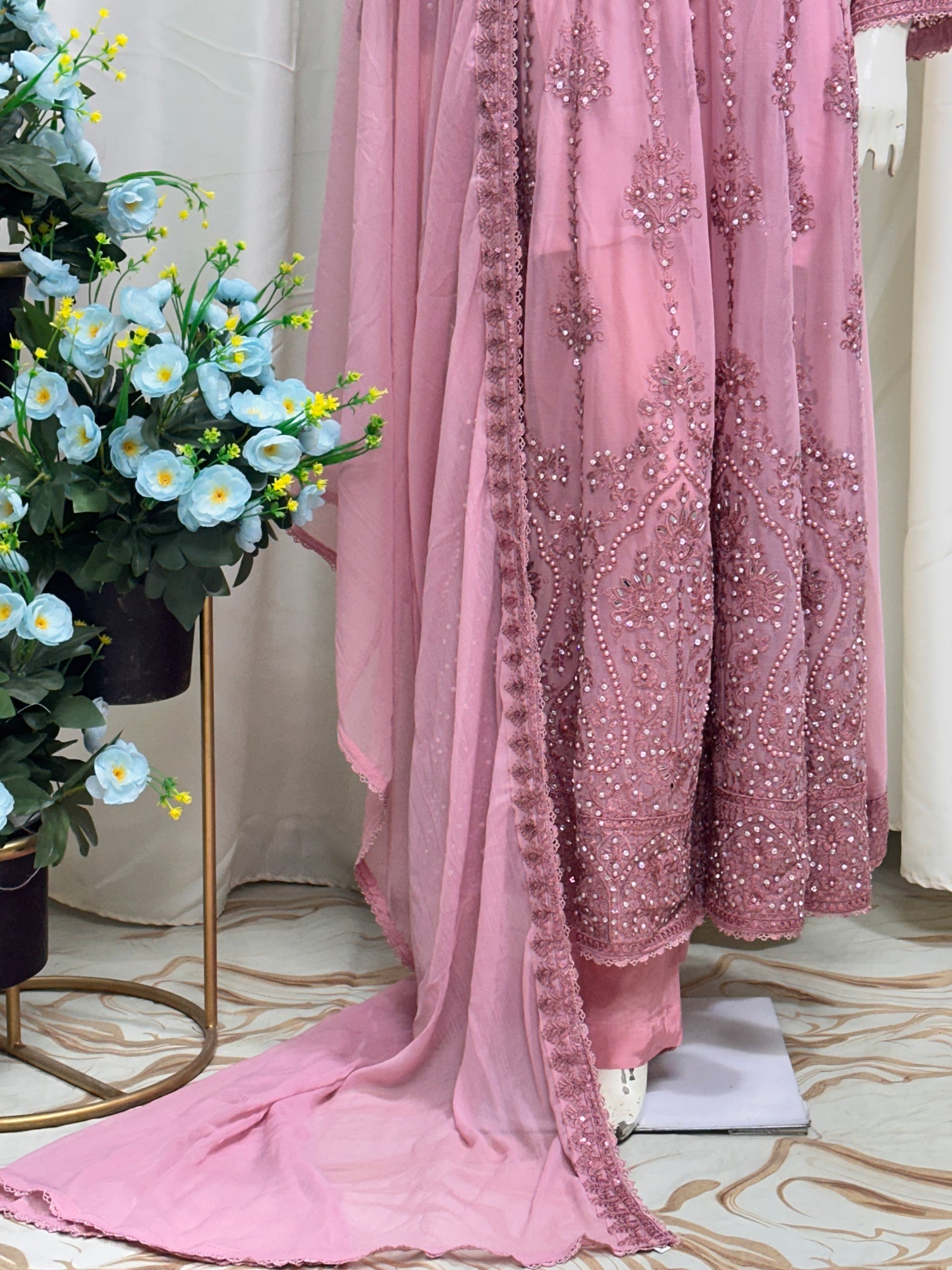 SG1497 Frock Chiffon Soft Pink