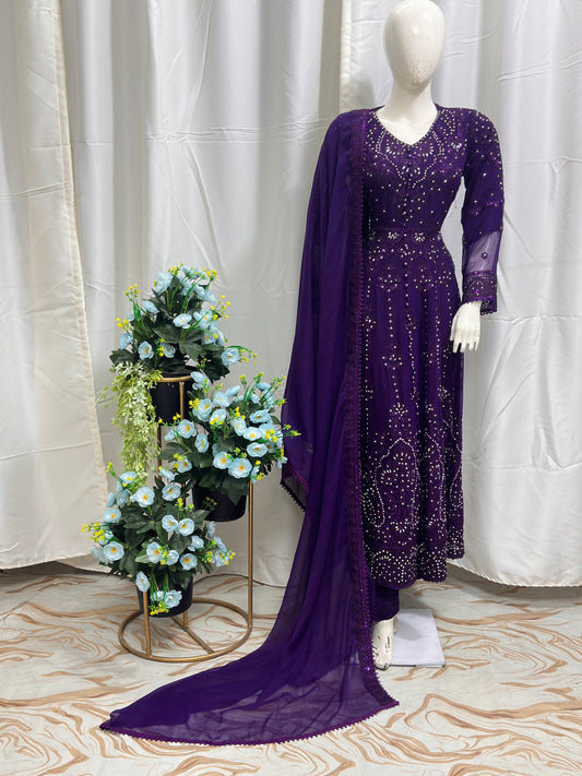 SG1497 Frock Chiffon Purple