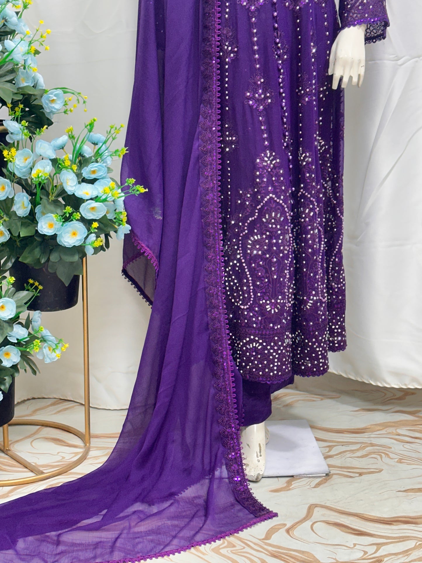 SG1497 Frock Chiffon Purple