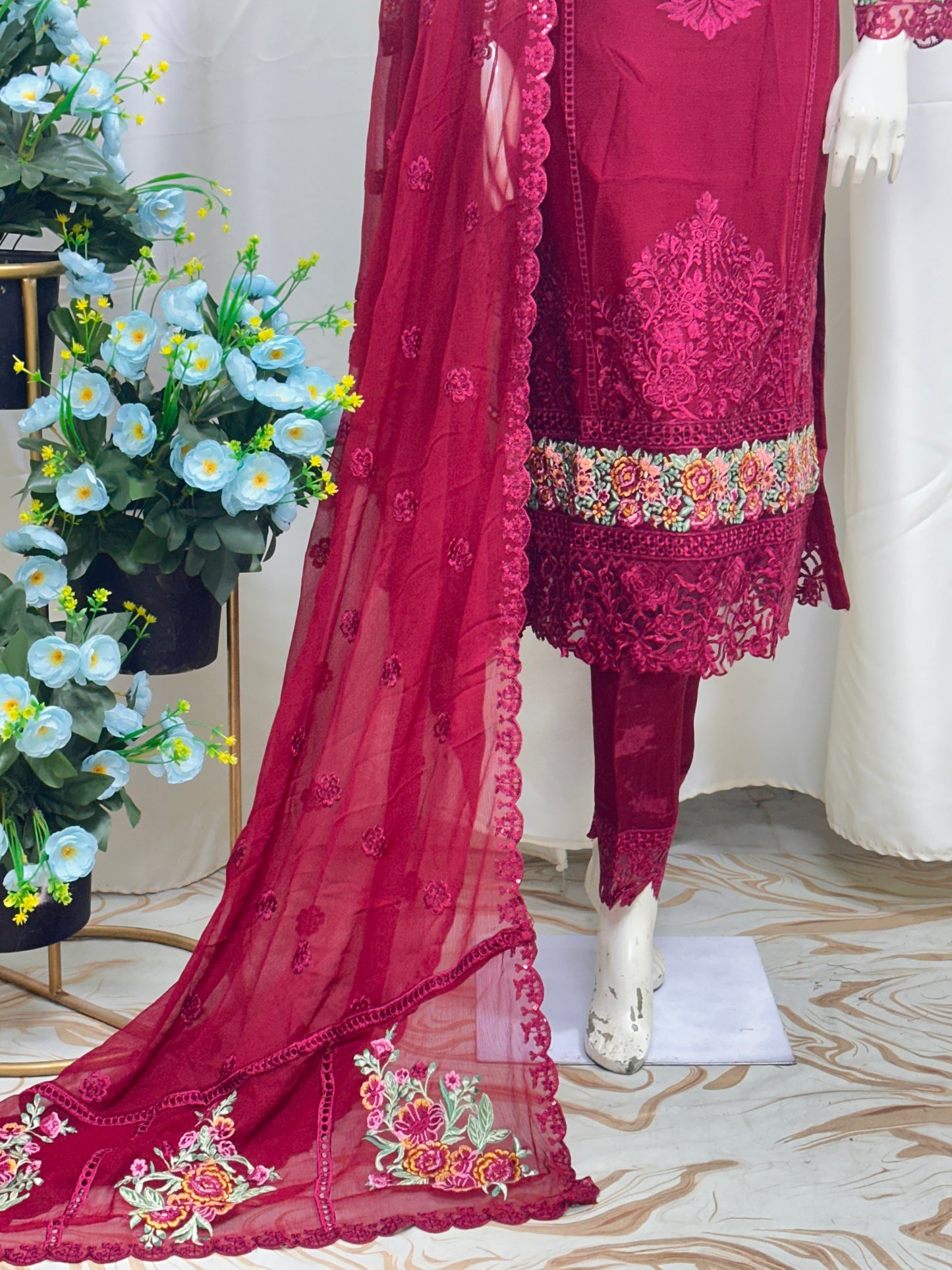 SG001 Chiffon Mehroon