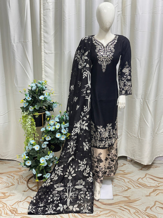SG1107 Viscose Palazzo Black
