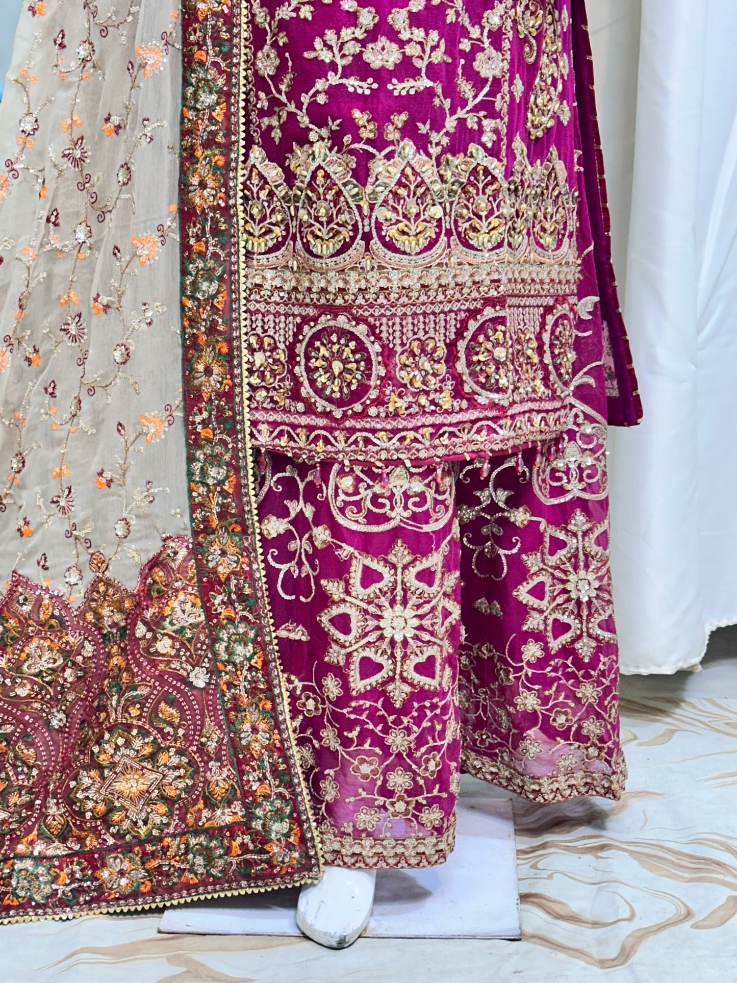 SJ3583 Chiffon Mehroon