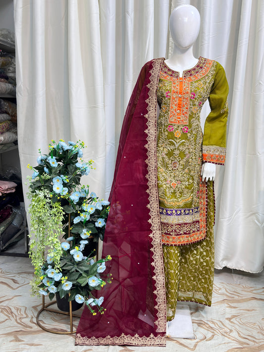 SJ1921 Organza Mehndi