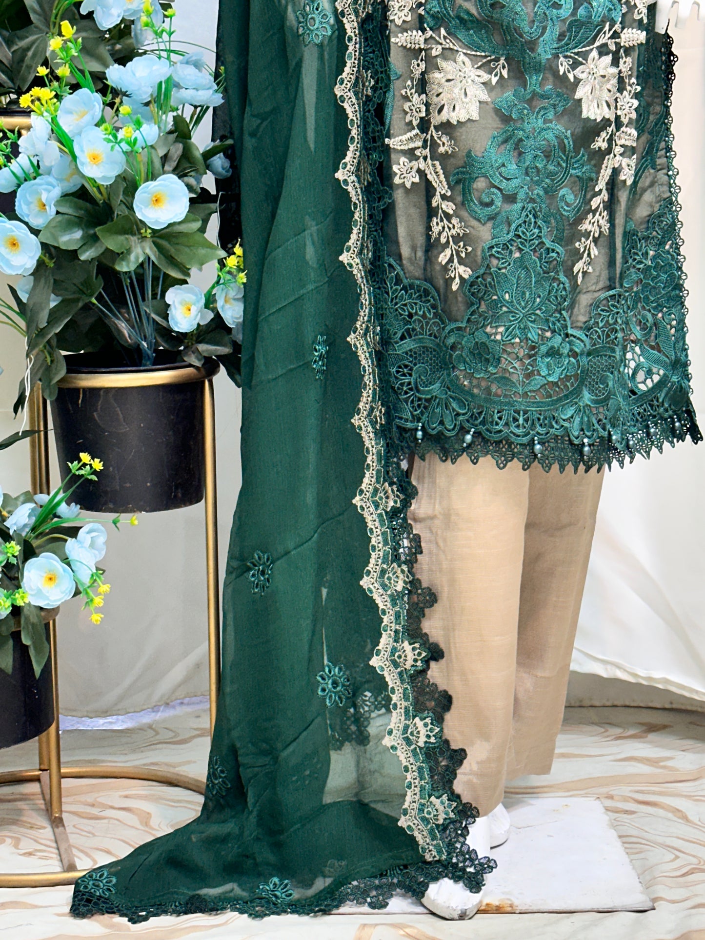 B1820 Maria B. Organza Green