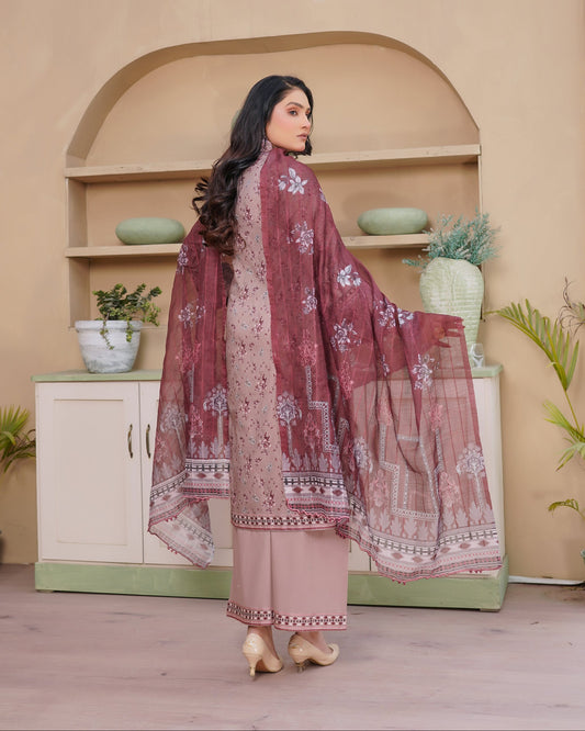 SG2401 Munira Noor vol Lawn Rose Pink