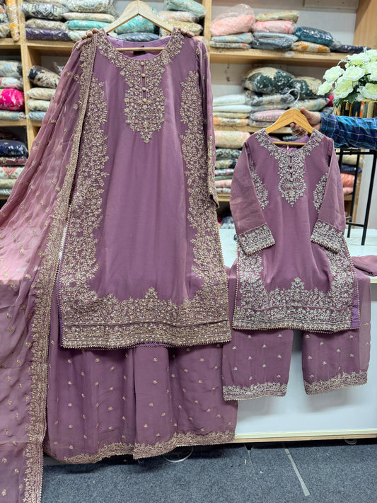 SG2266 Chiffon Palazzo Mother & Daugther Lilac