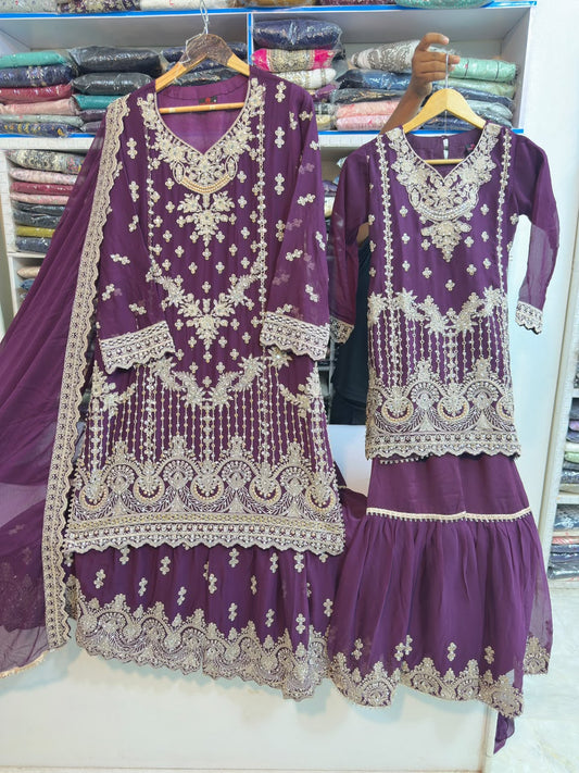 SG2189 Chiffon Gharara Purple