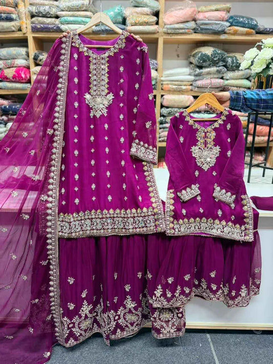SG2188 Chiffon Gharara Mother & Daugther Margenda