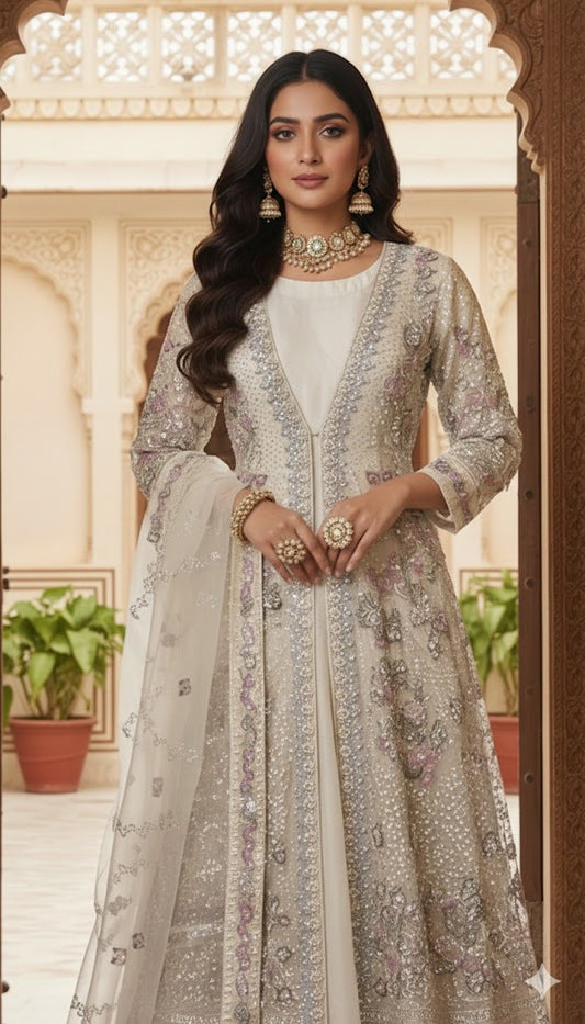 FG114 Open Gown Style Maxi Offwhite