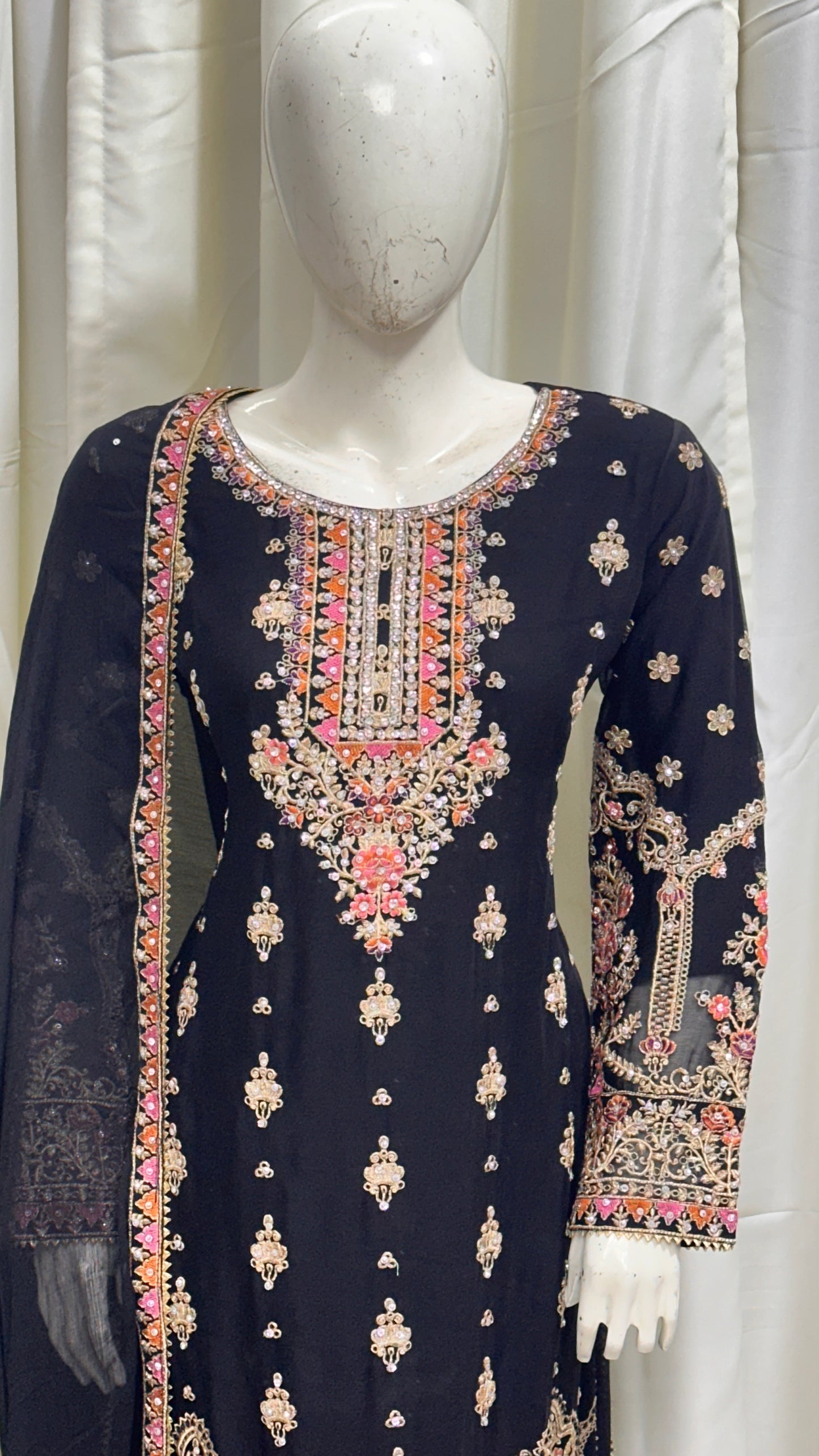 SG1623 Chiffon Mother & Daugther Black