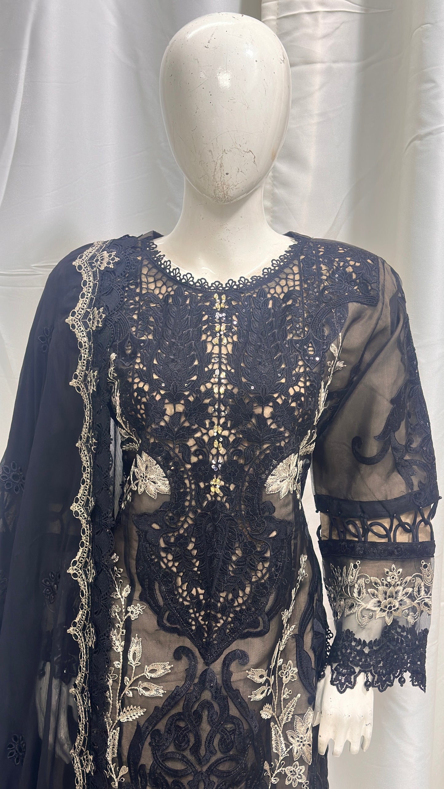 B1820 Maria B. Organza Black