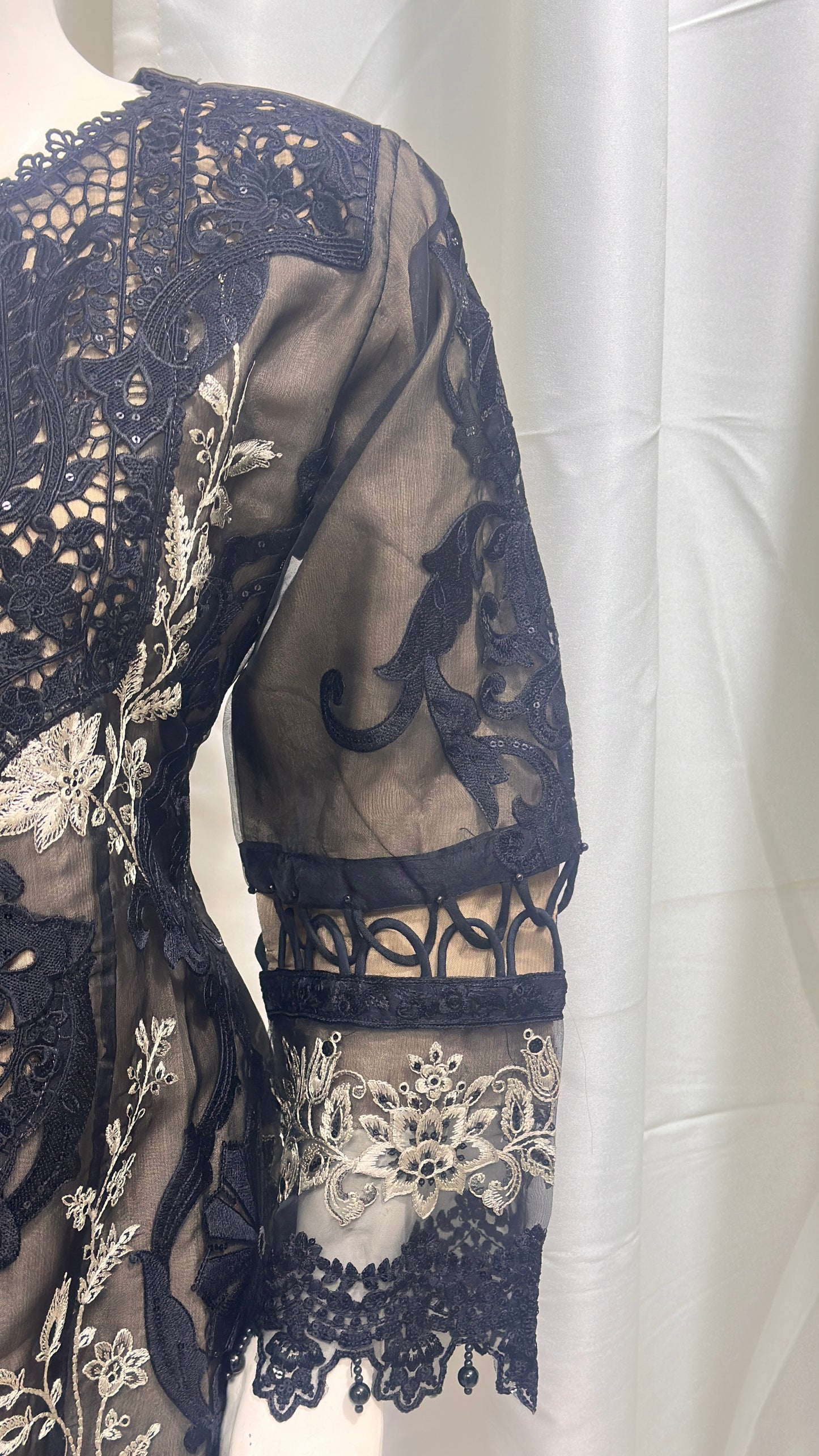 B1820 Maria B. Organza Black