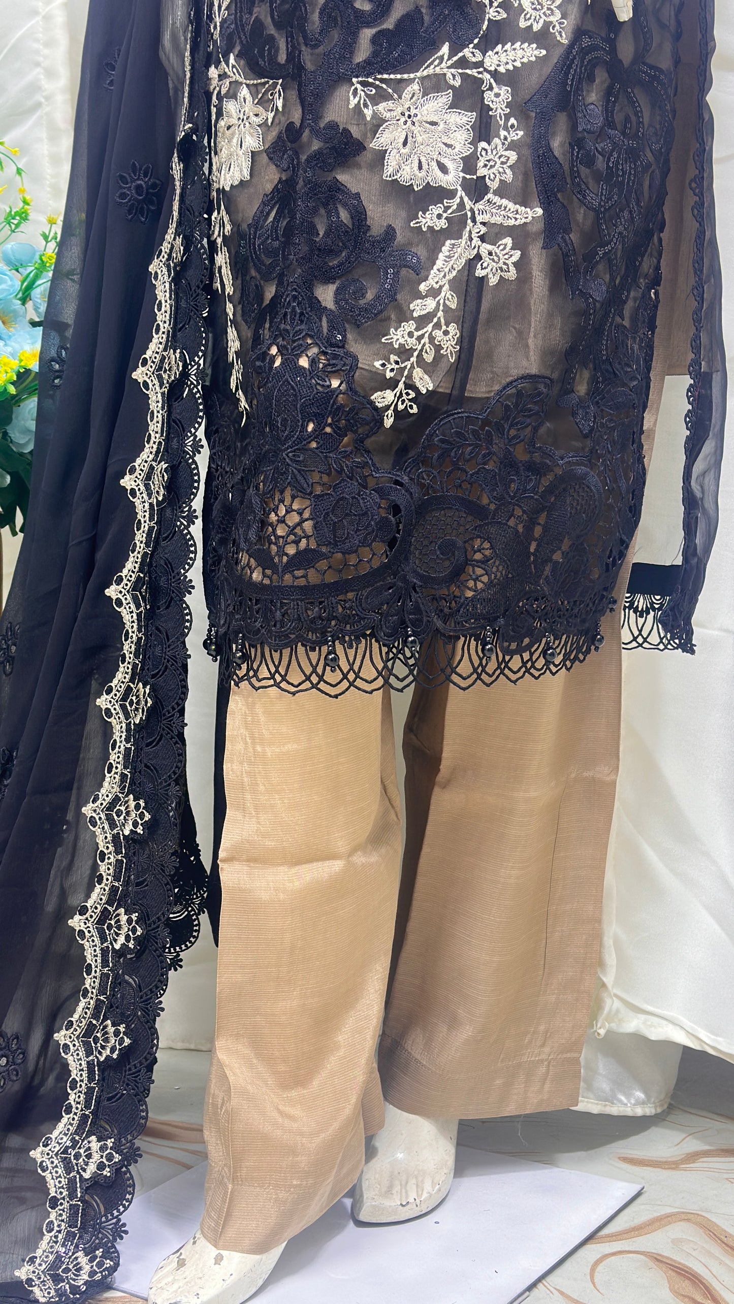 B1820 Maria B. Organza Black