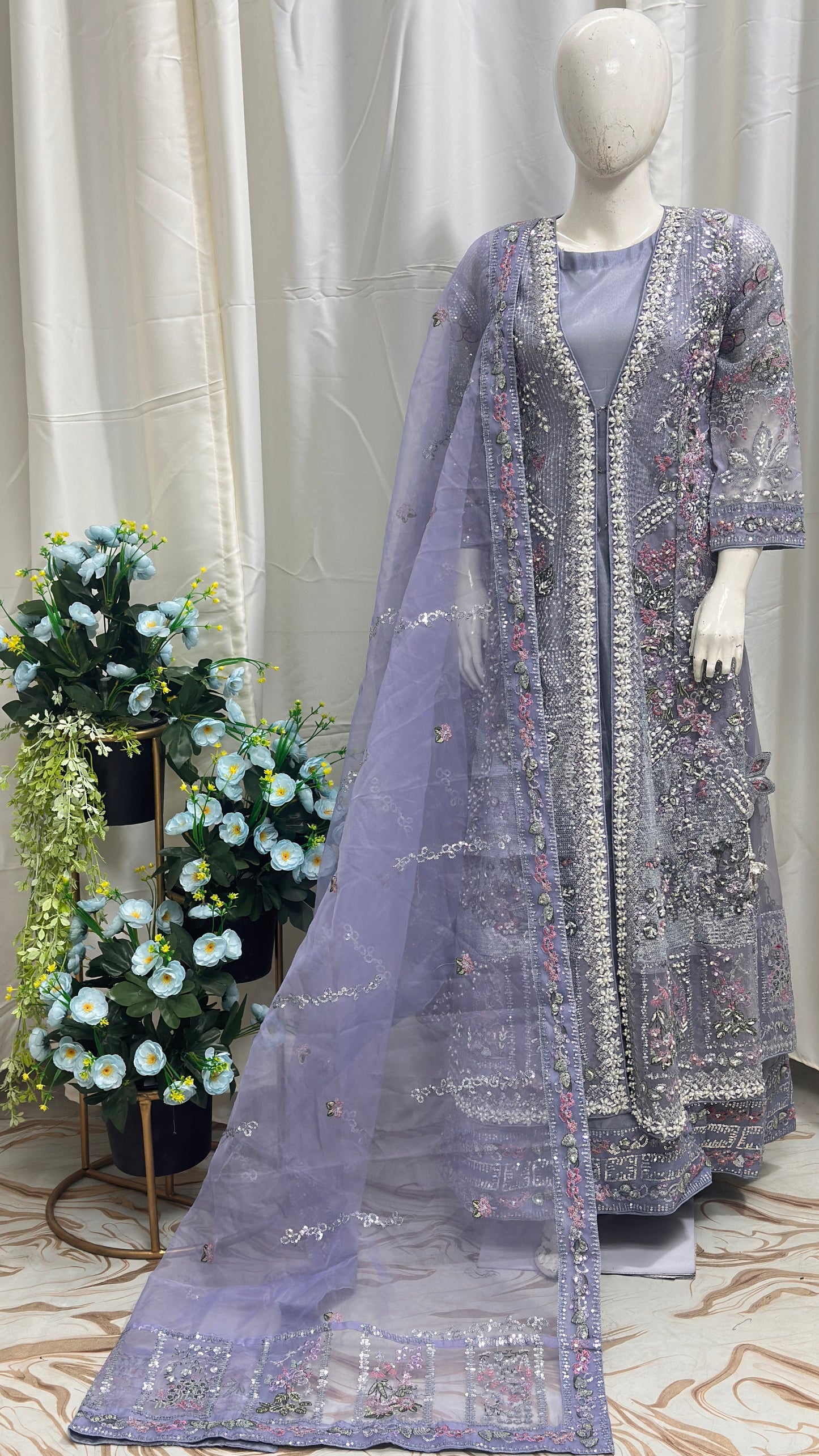 FG114 Open Gown Style Maxi Lavender