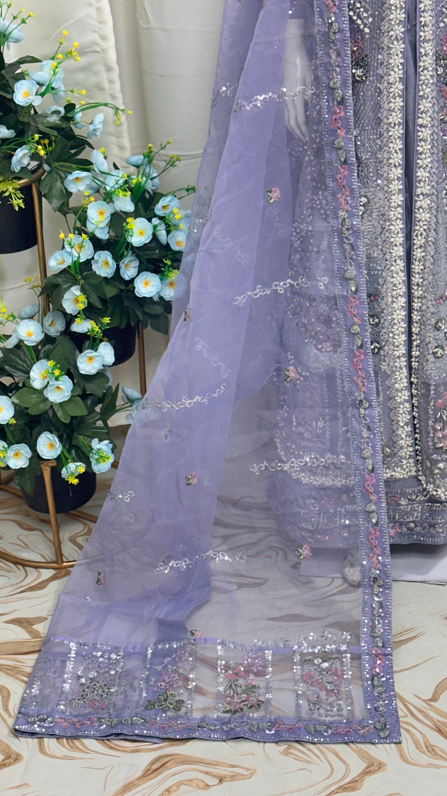 FG114 Open Gown Style Maxi Lavender