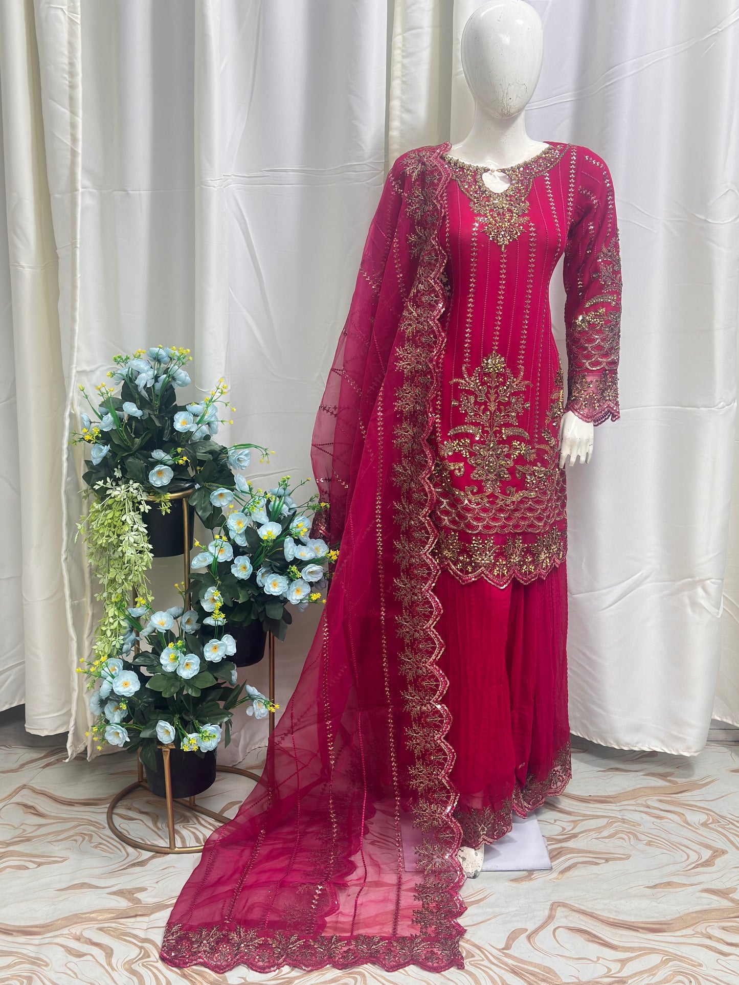 B1735 Chiffon Mehroon