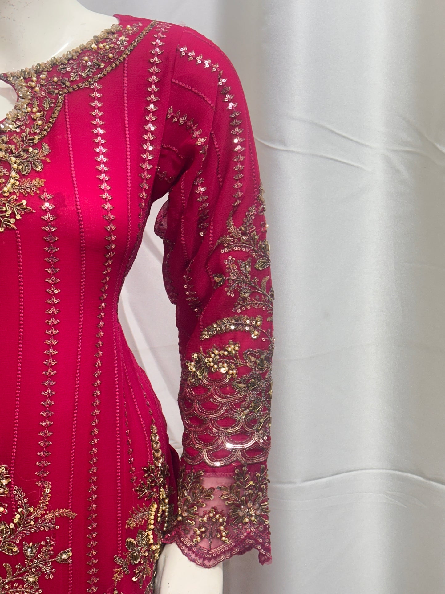B1735 Chiffon Mehroon