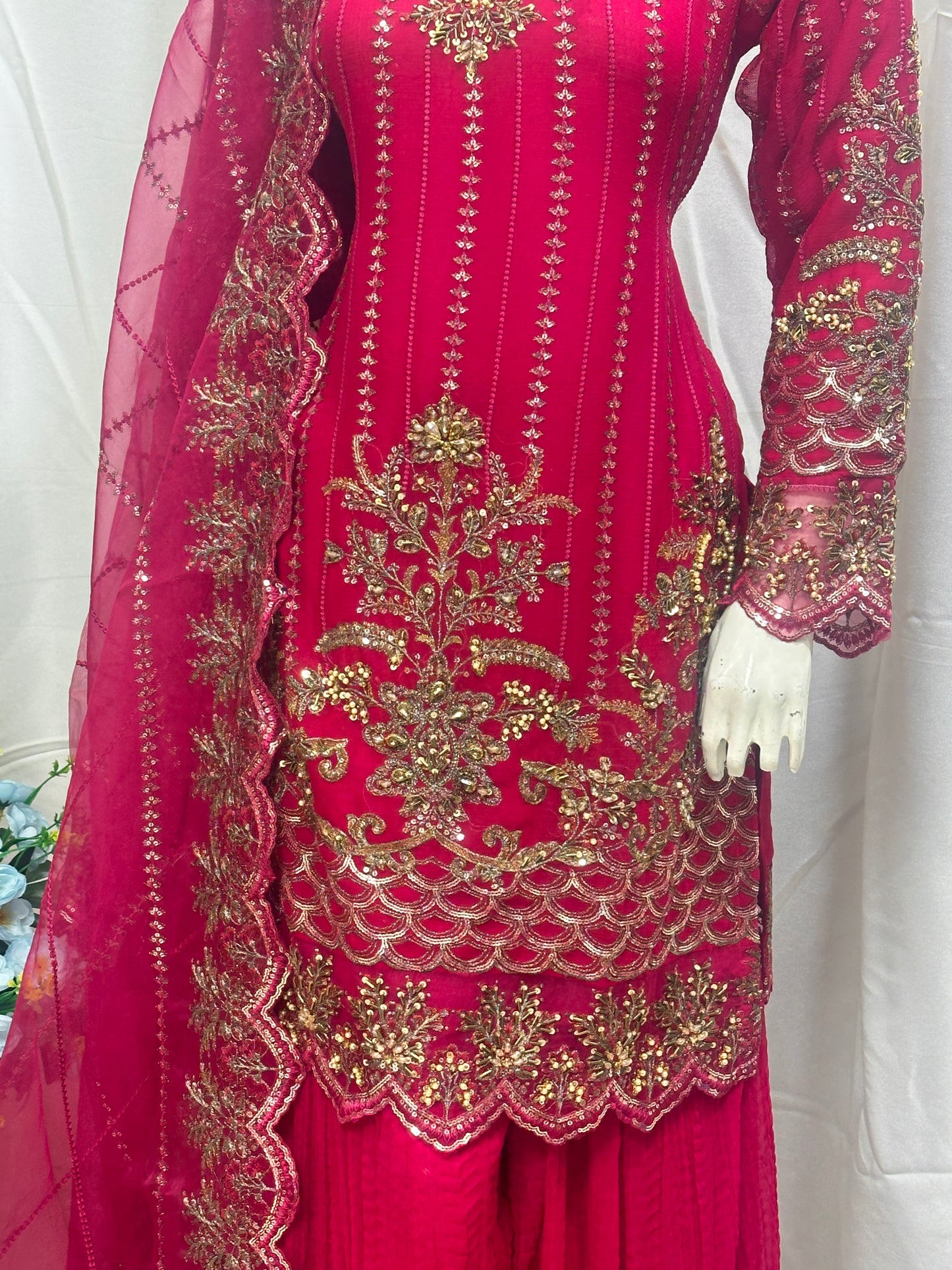 B1735 Chiffon Mehroon