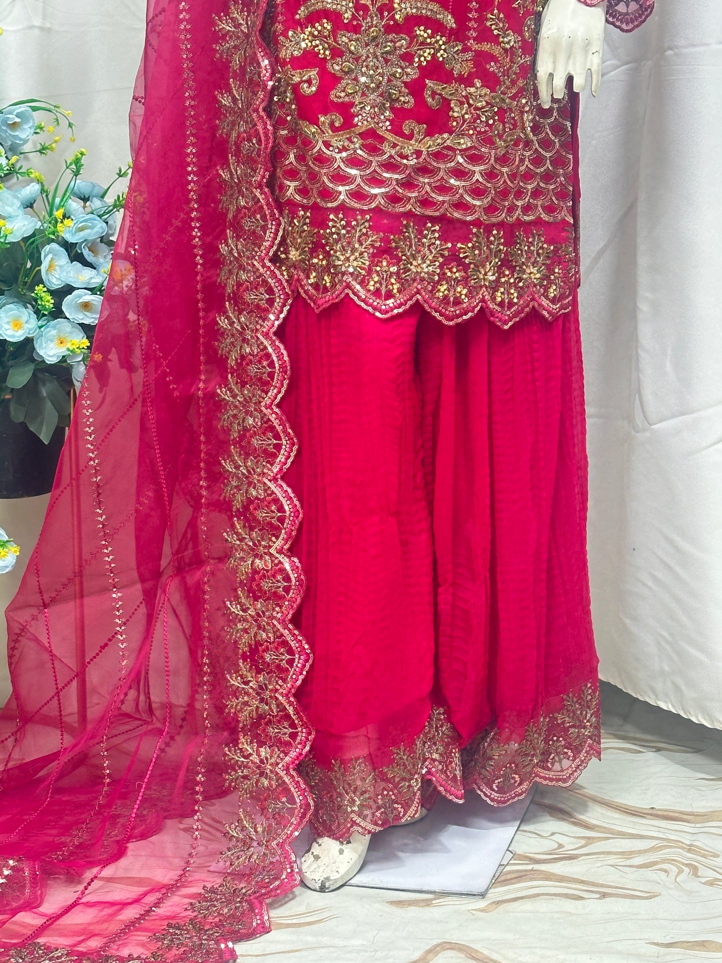 B1735 Chiffon Mehroon