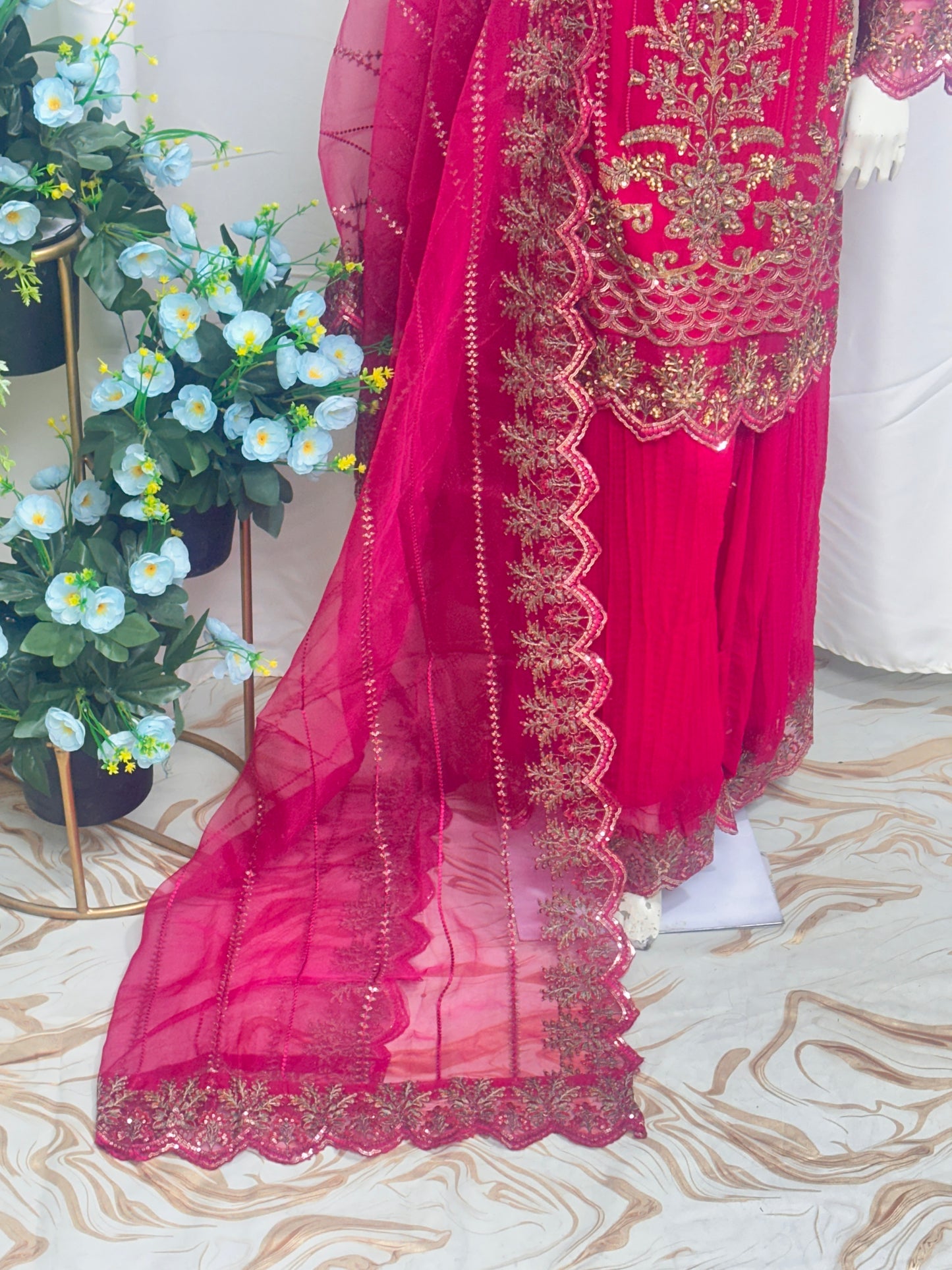 B1735 Chiffon Mehroon