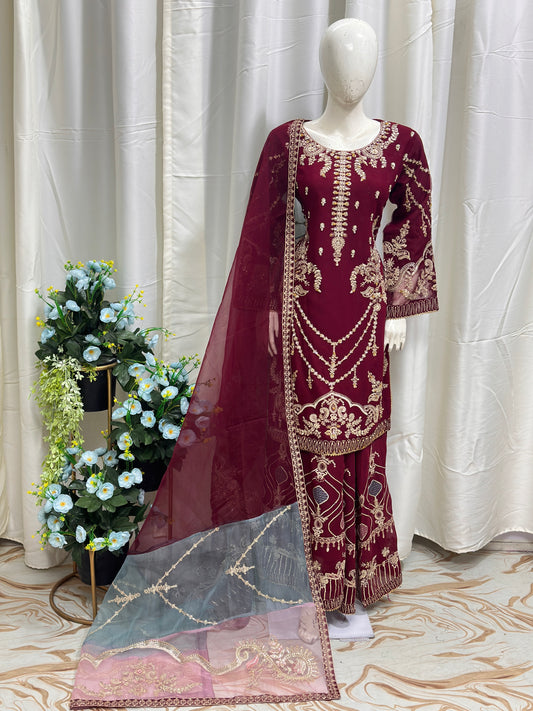 SG1973 Chiffon Mehroon