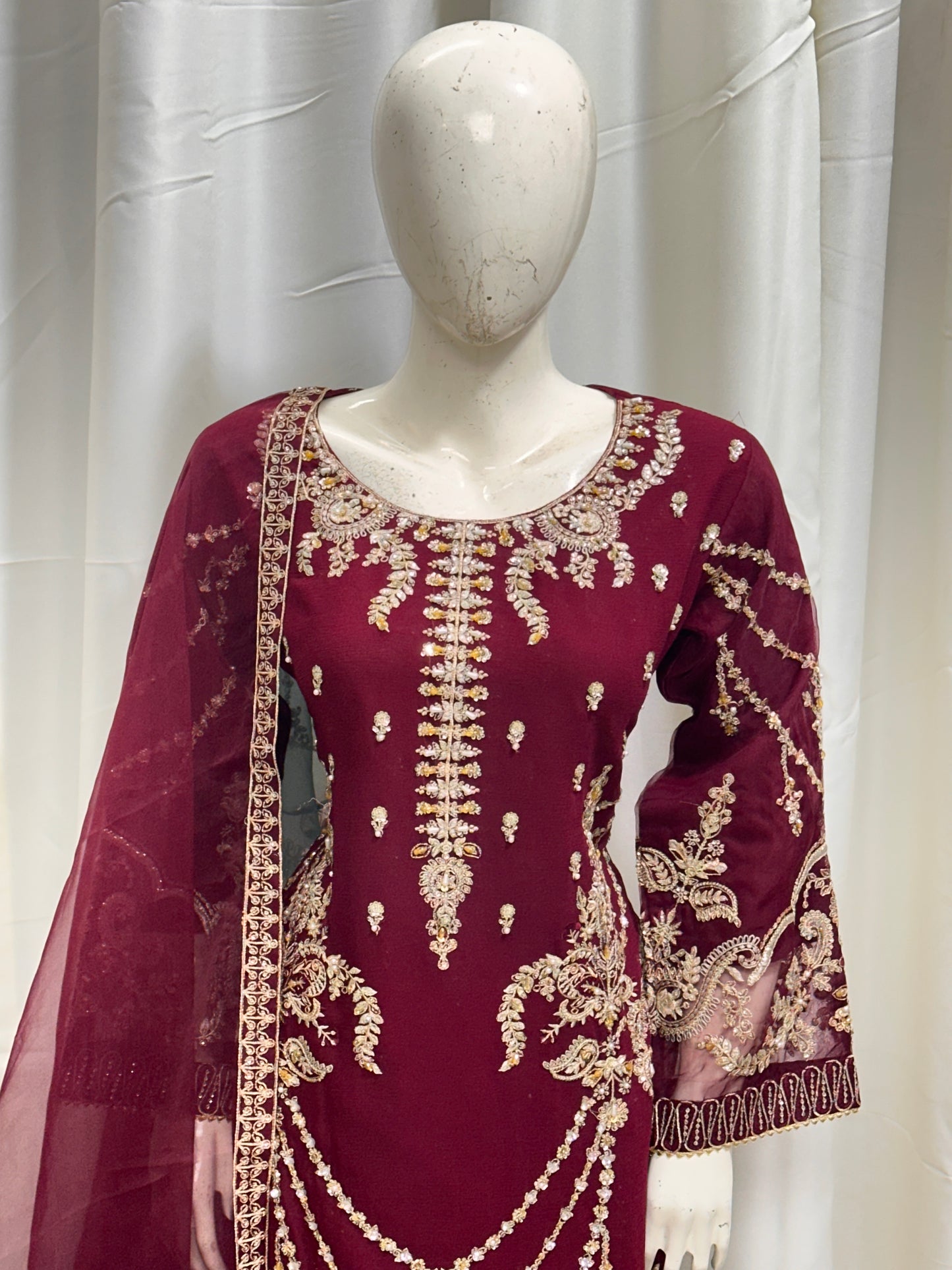 SG1973 Chiffon Mehroon