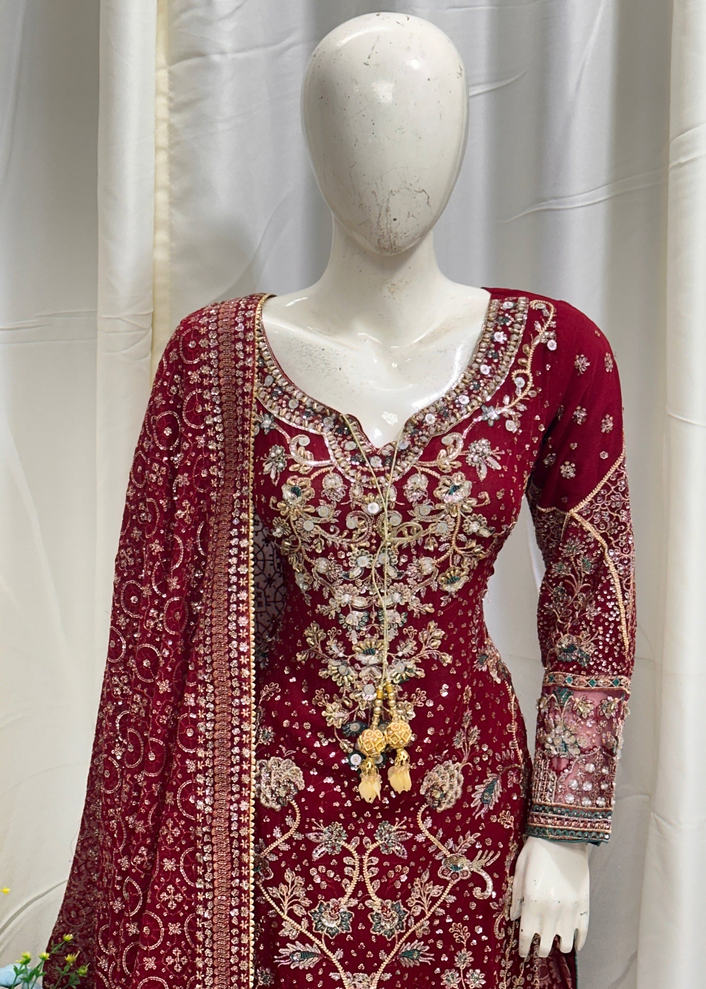 B1810 Chiffon Mehroon