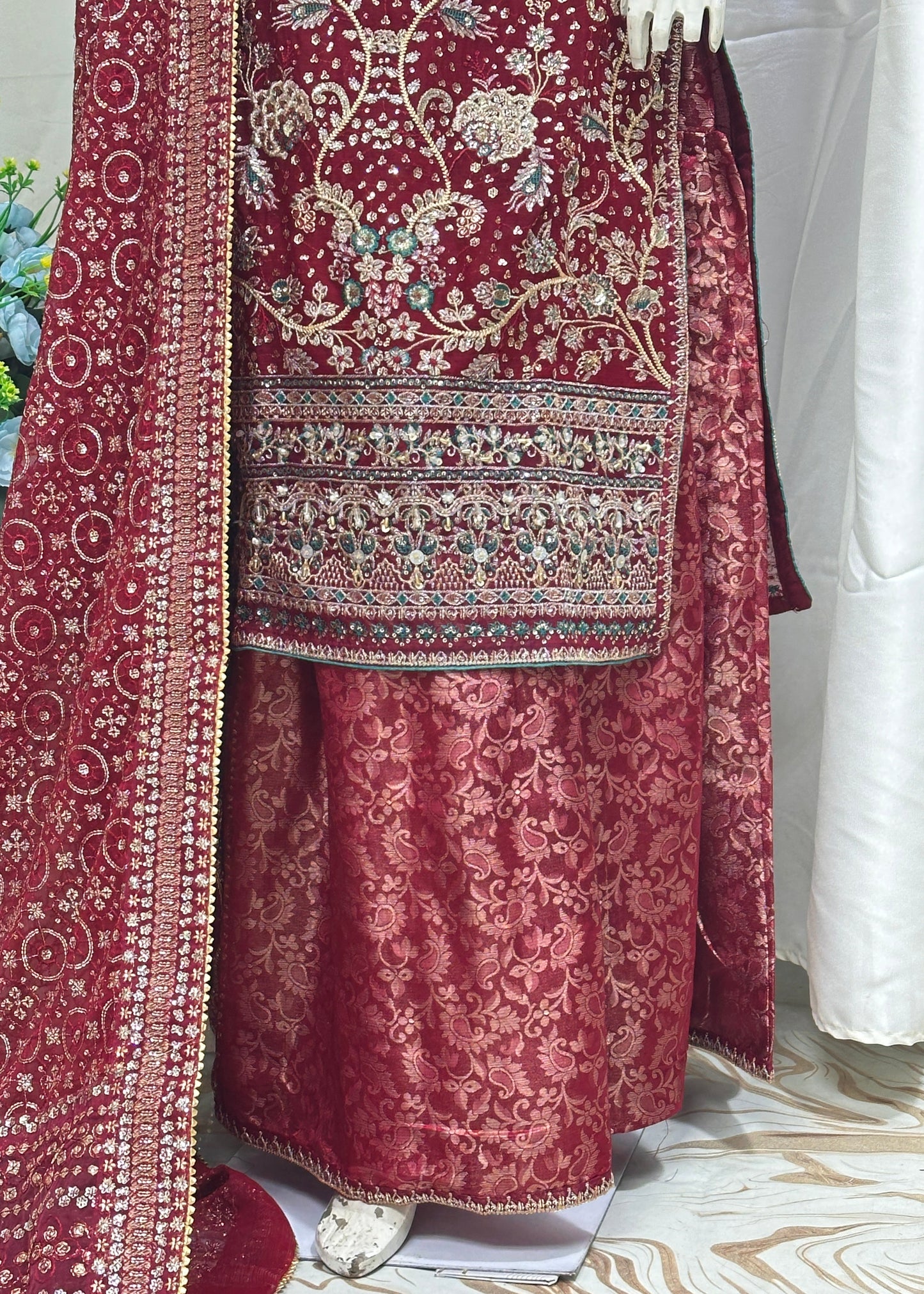 B1810 Chiffon Mehroon