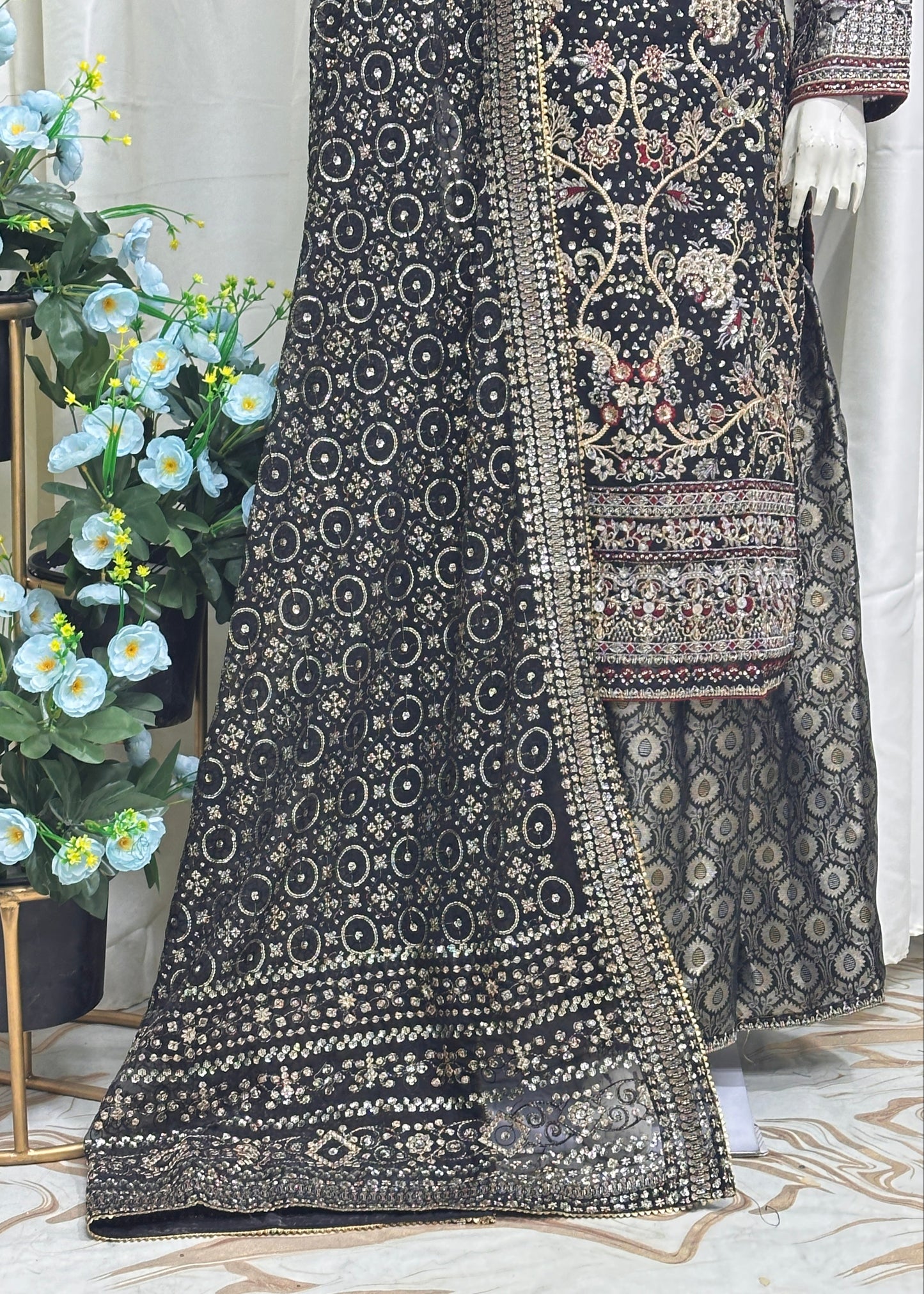 B1810 Chiffon Black