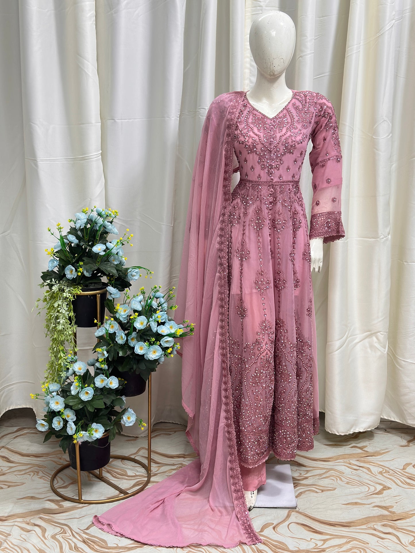 SG1497 Frock Chiffon Soft Pink