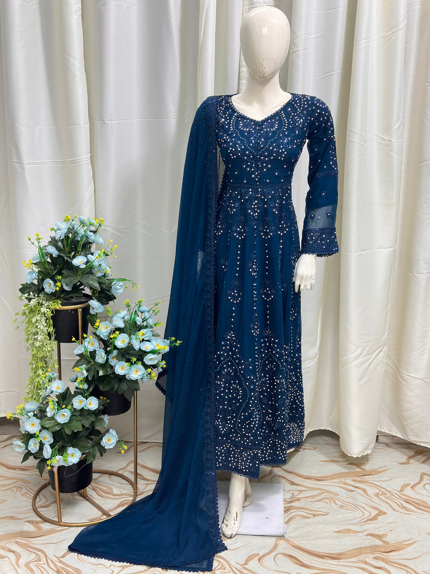 SG1497 Frock Chiffon Zinc