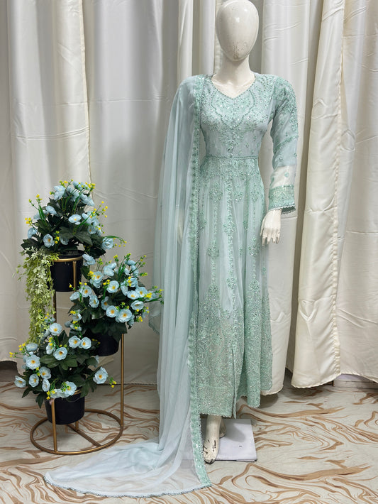 SG1497 Frock Chiffon Mint green