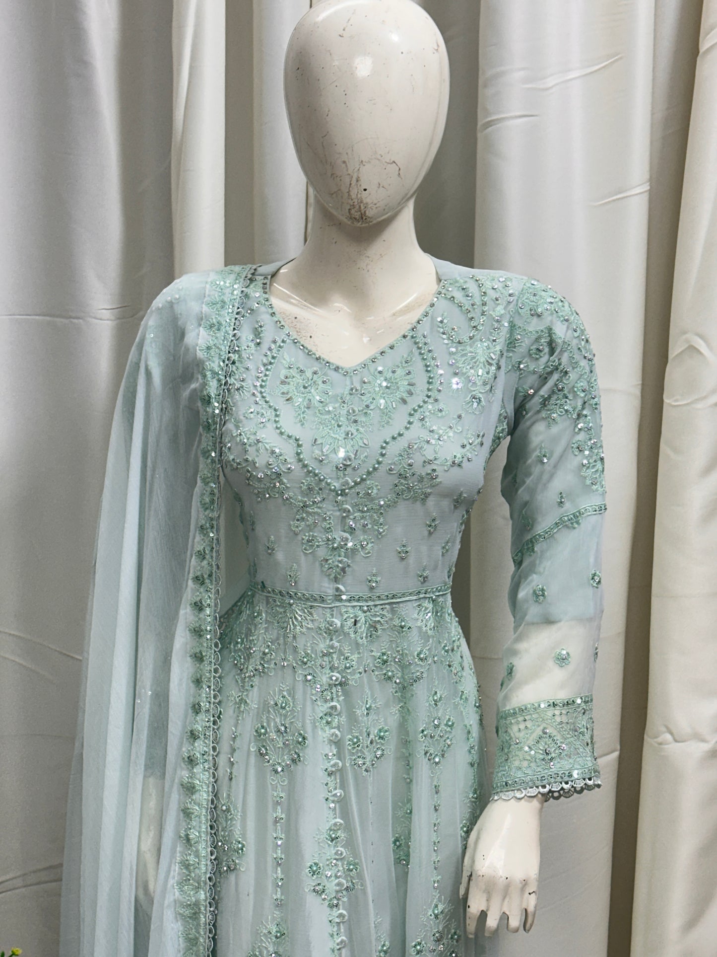 SG1497 Frock Chiffon Mint green