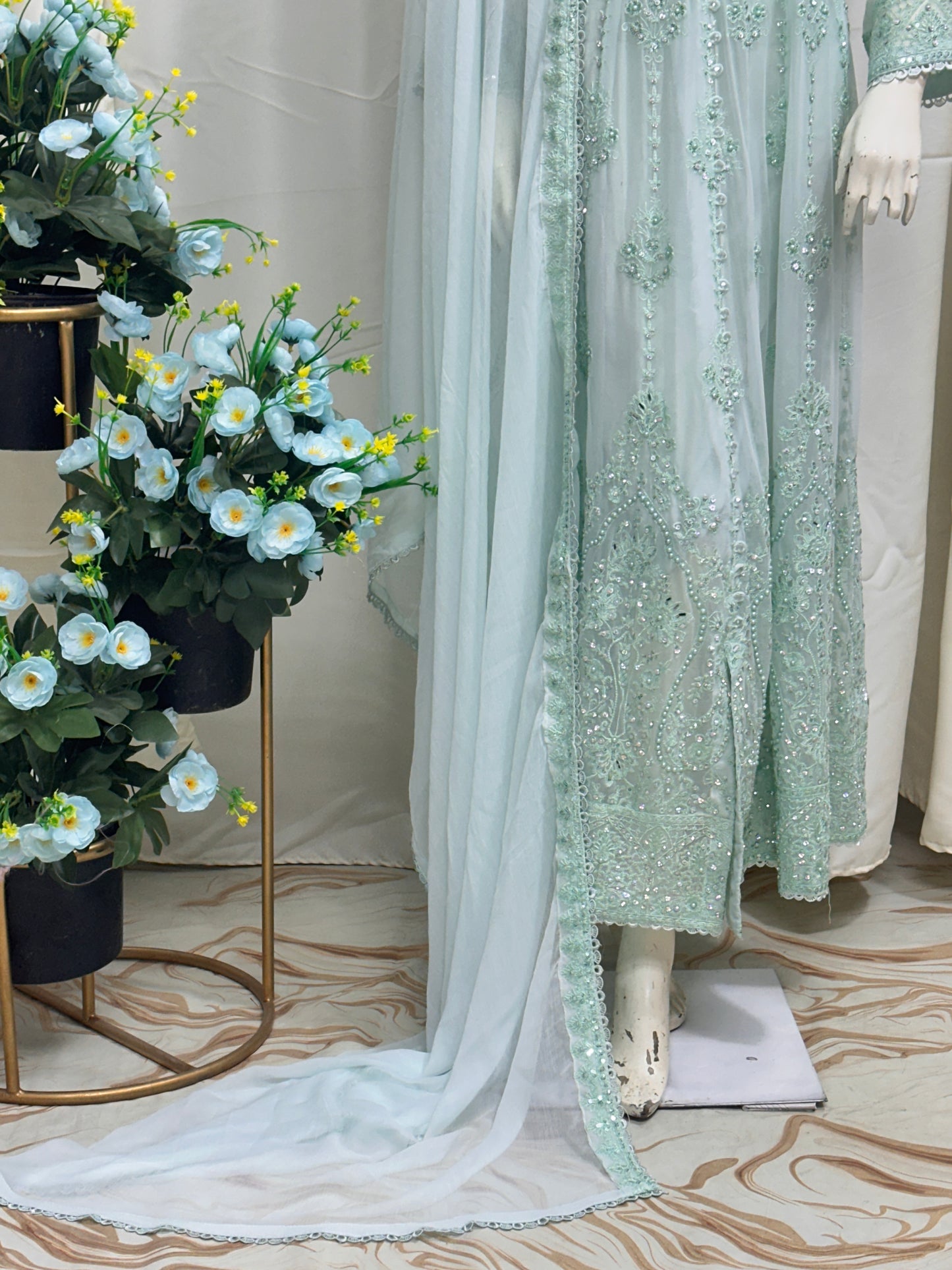 SG1497 Frock Chiffon Mint green