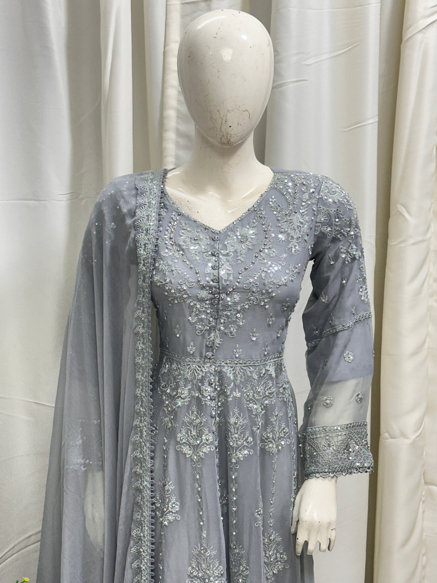 SG1497 Frock Chiffon Gray