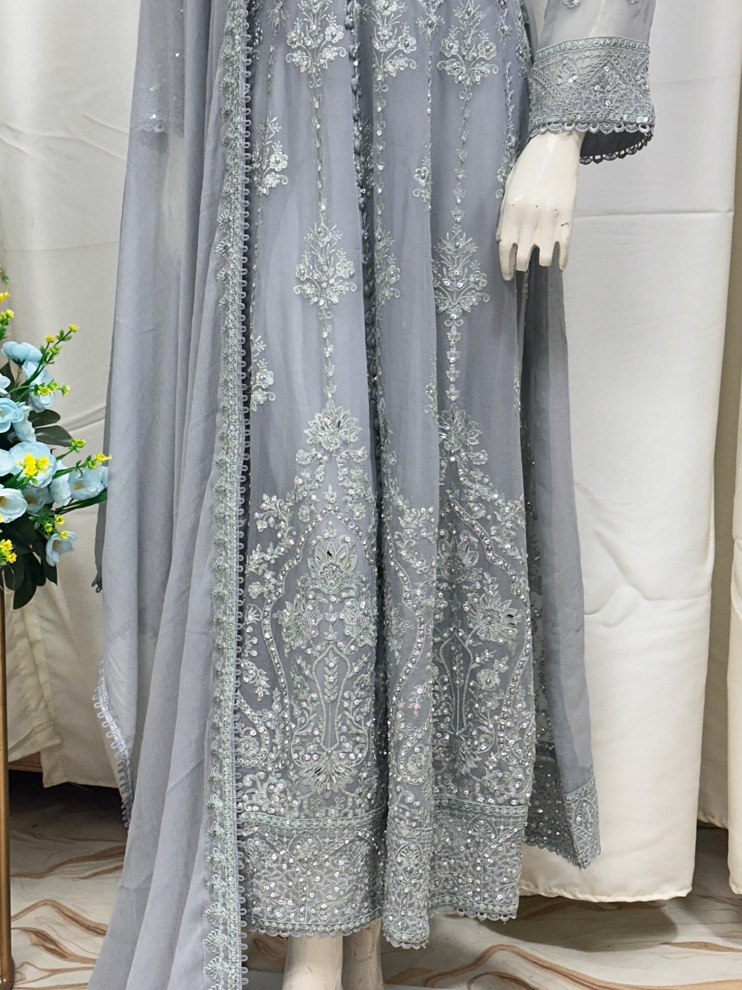 SG1497 Frock Chiffon Gray