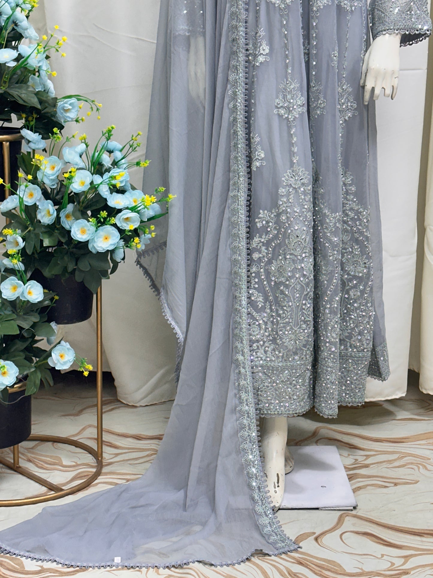 SG1497 Frock Chiffon Gray