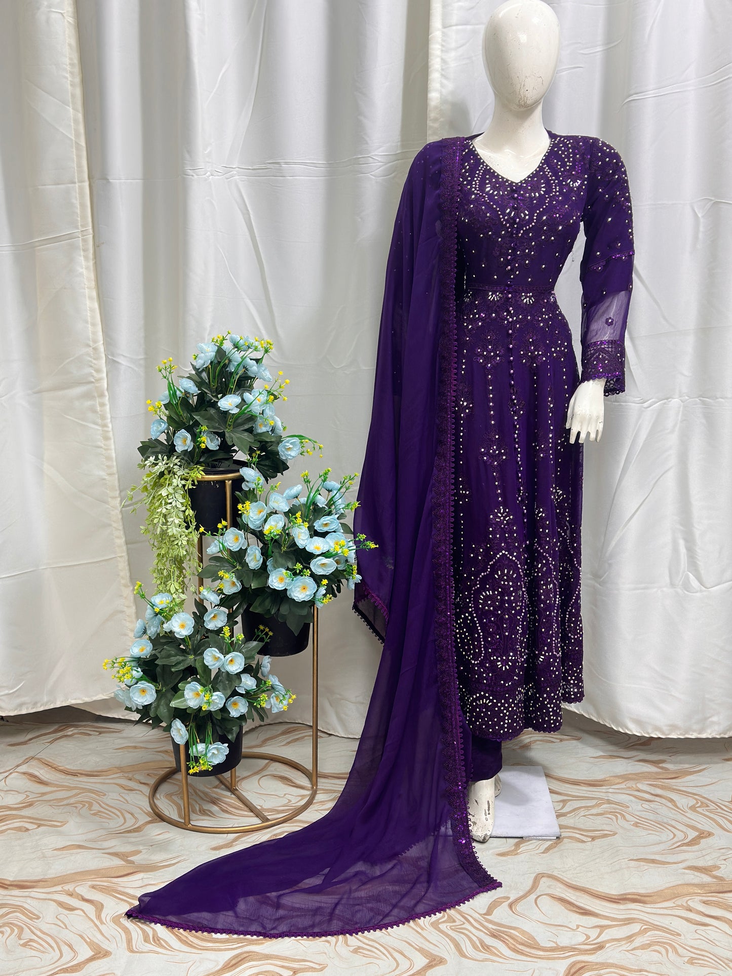 SG1497 Frock Chiffon Purple
