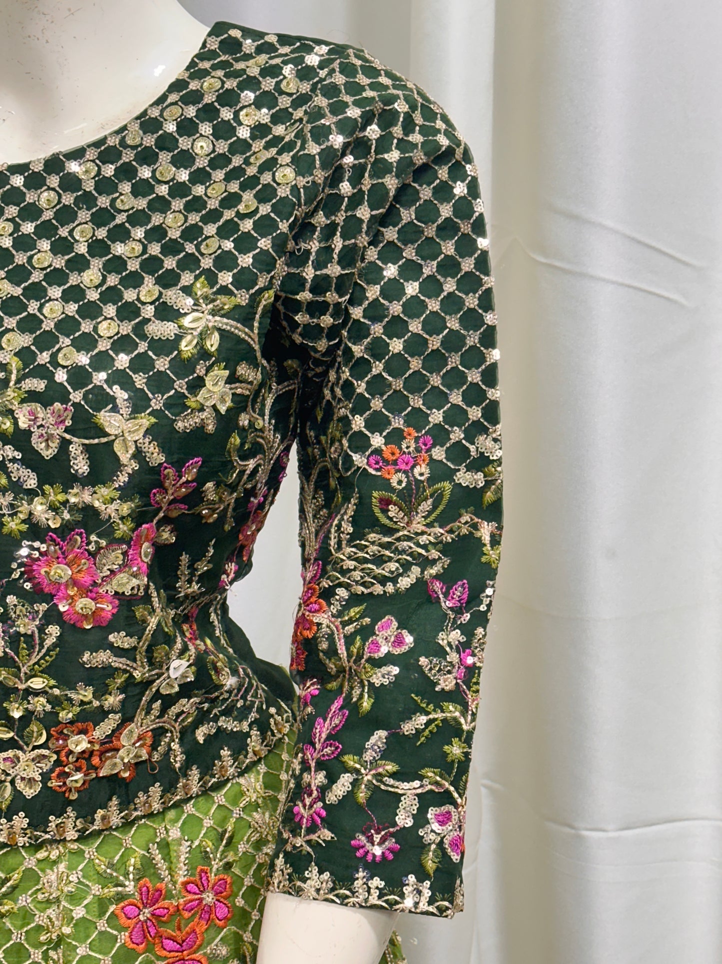 FG152 Lehnga Green Mehndi