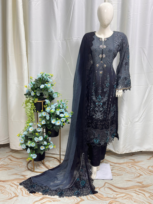 SJ3605 Chiffon Gray Black