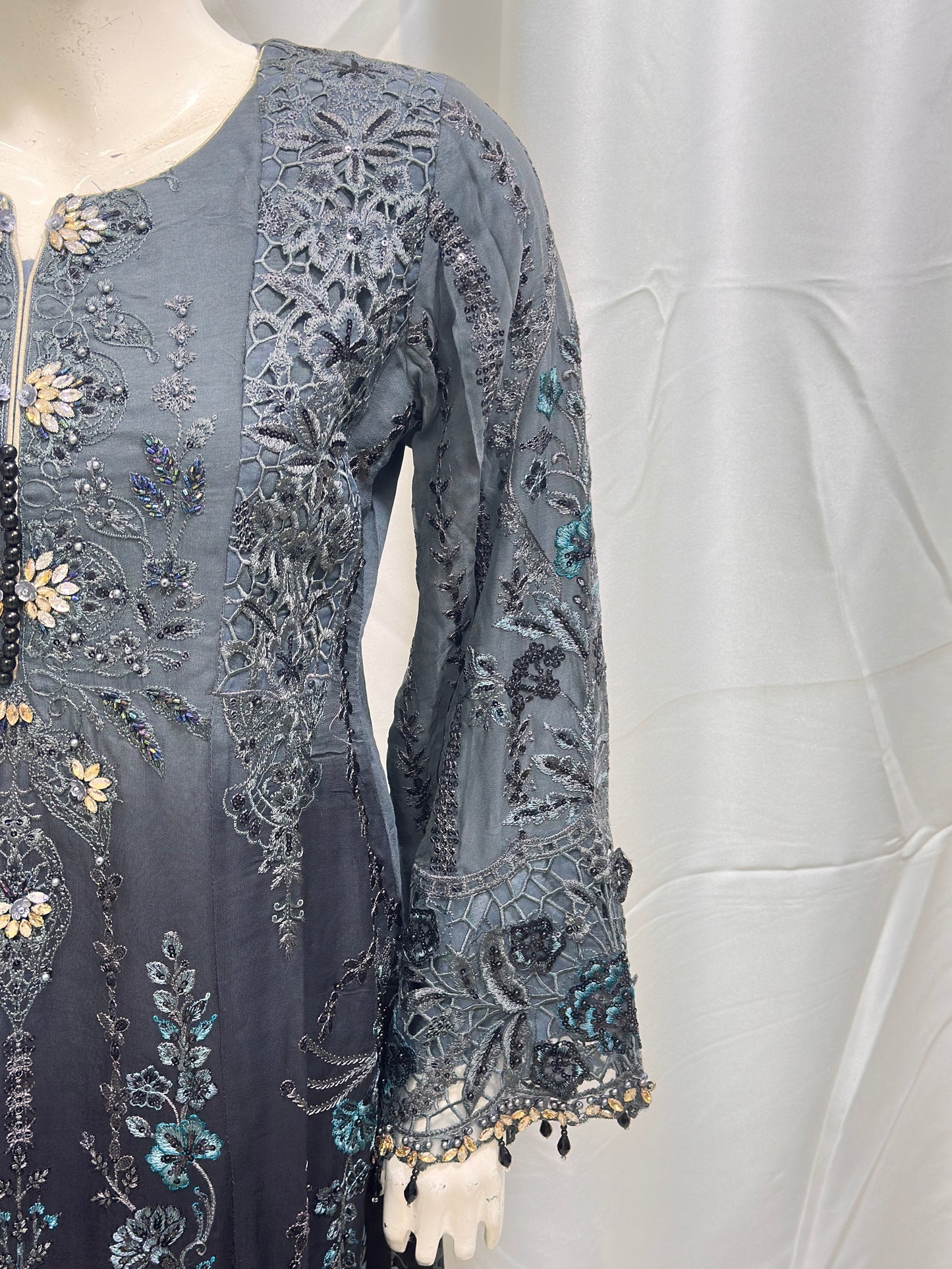 SJ3605 Chiffon Gray Black