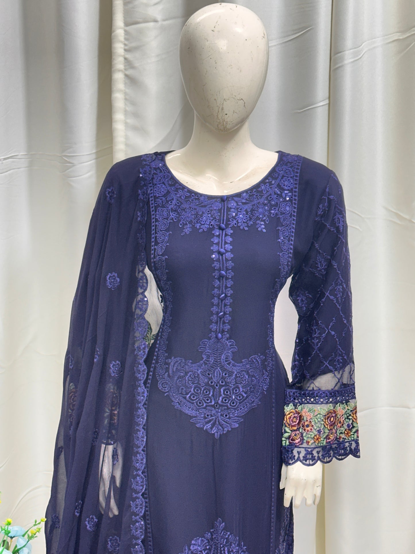 SG001 Chiffon Navy Blue
