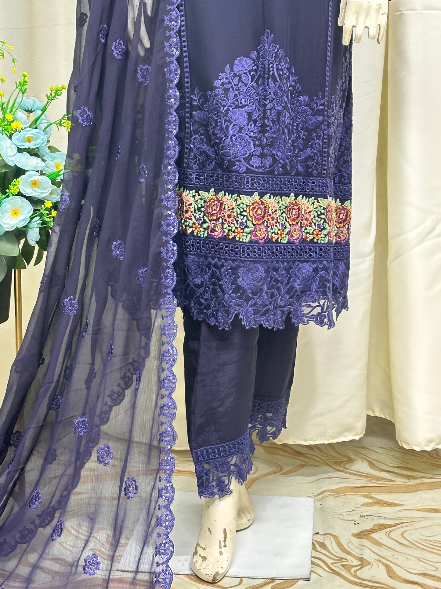 SG001 Chiffon Navy Blue