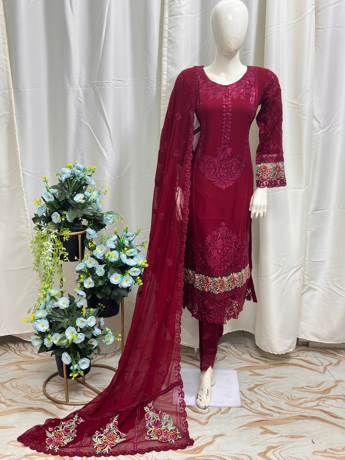 SG001 Chiffon Mehroon
