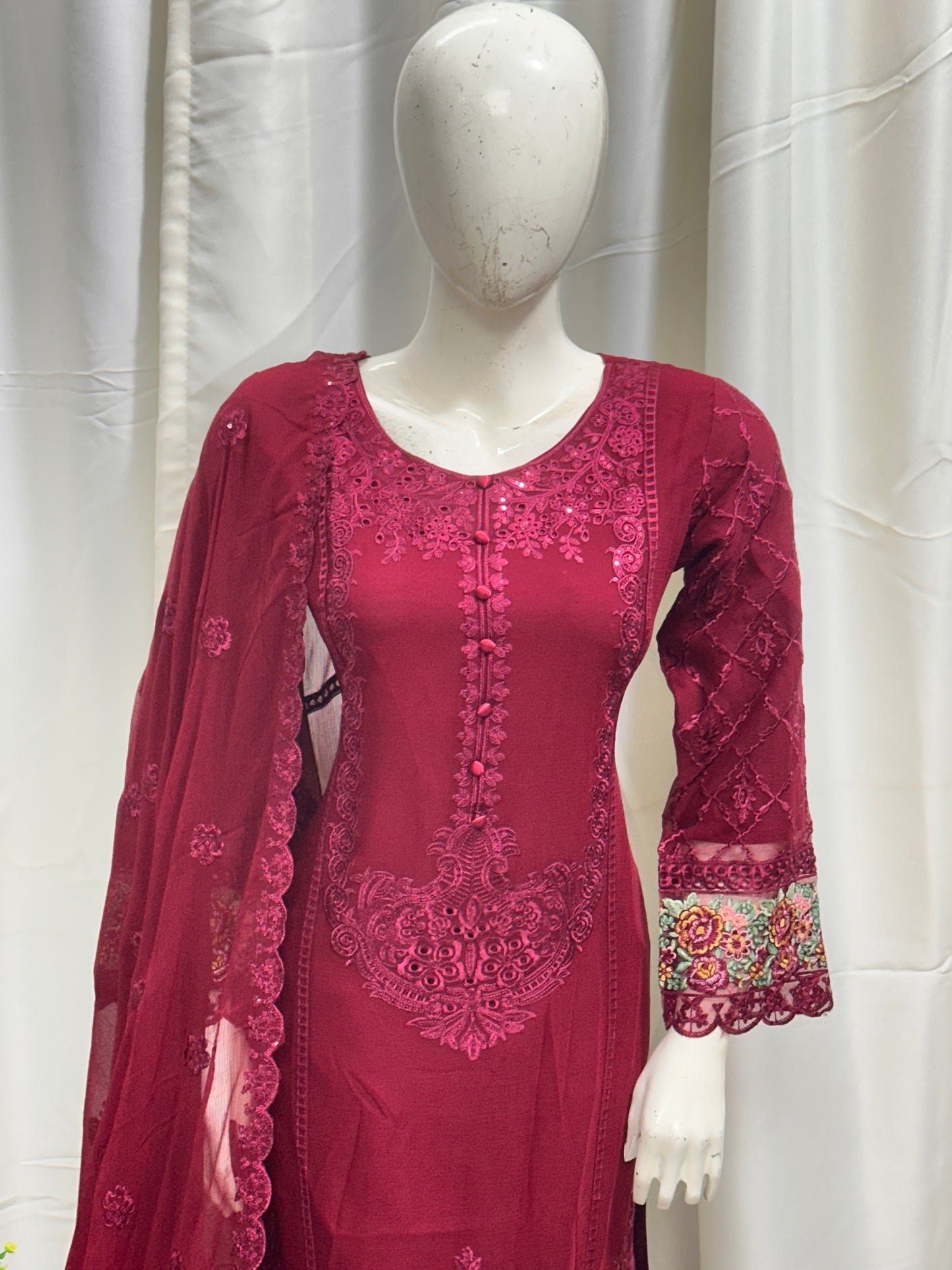 SG001 Chiffon Mehroon
