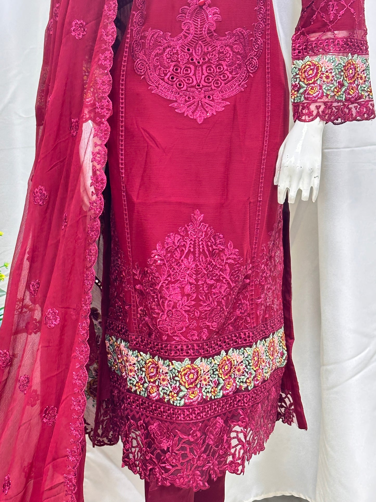SG001 Chiffon Mehroon
